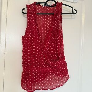 Red Polka Dot Sleeveless Top